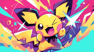 Vibrant Pichu Pok Abstract Wallpaper 4K 2912x1632 Vibrant, Hd, Wallpaper, Featuring, Pichu, From, Pokémon, Radiating, Pok, Mon, Energy, Cheerful, White, Pink, Yellow, Ultrawide, QHD