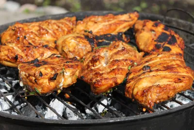 Grilled Chicken Pieces Wallpaper 4K, Abstract category