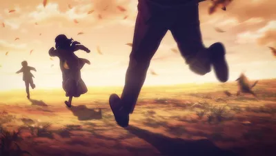 Attack Titan Themed Silhouettes Nature Wallpaper 4K 1920x1084 Hd, Attack, On, Titan, Themed, Desktop, Wallpaper, Featuring, Silhouettes, Characters, Running, Sunset, White, Ultrawide, Full HD