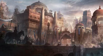Bold Depicting Wallpaper Fantasy Wallpaper 4K 3000x1646 Hd, Wallpaper, Depicting, A, Fantasy, City, With, Majestic, Castle, Soldiers, Horseback, Stand, Gray, Ultrawide, QHD