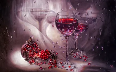 Radiant Dark Wallpaper Black/Dark Wallpaper 4K 1680x1050 A, Dark, Gothic, Hd, Wallpaper, Featuring, Pomegranates, And, Two, Glasses, Filled, Vibrant, Gray, Ultrawide