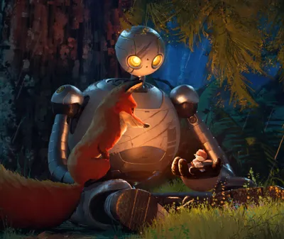 Vibrant Movie Wallpaper Animals Wallpaper 4K 5120x4312 Hd, Desktop, Wallpaper, Featuring, A, Scene, From, The, Movie, Wild, Robot, Showcasing, Orange, Brown, Square, 4k