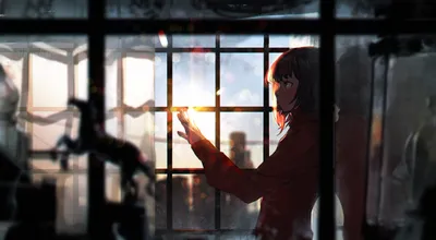 Calm Anime Wallpaper Abstract Wallpaper 4K 3000x1655 Hd, Wallpaper, Featuring, An, Anime, Girl, Standing, By, Window, Reaching, Towards, Sunlight, White, Black, Ultrawide, QHD