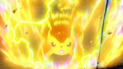 Pikachu Unleashing Electric Abstract Wallpaper 4K 1920x1080 Pikachu, Unleashing, An, Electric, Attack, In, A, High-definition, Pok, Mon, Ultimate, Journeys, Pink, Yellow, Ultrawide, Full HD