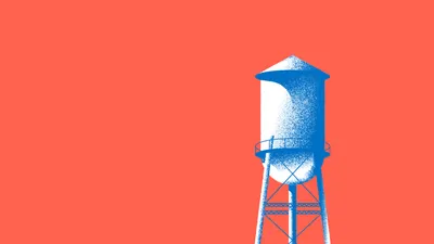 Minimalist Artistic Stylized Blue Minimal Wallpaper 4K 1920x1080 Minimalist, Artistic, Hd, Pc, Desktop, Wallpaper:, Featuring, A, Stylized, Blue, Water, Tower, Orange, White, Ultrawide, Full HD