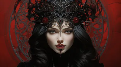 Sleek Fairy Wallpaper Fantasy Wallpaper 4K 2912x1632 Fairy, Tale, Queen, Hd, Wallpaper, Featuring, An, Enchanting, Detailed, Crown, Red, Ornamental, Gray, Ultrawide, QHD