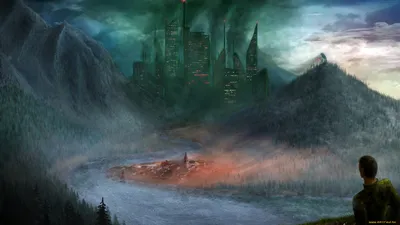 Futuristic Sci Cityscape Dusk Nature Wallpaper 4K 1920x1080 Futuristic, Sci-fi, Cityscape, At, Dusk, With, Towering, Skyscrapers, Emitting, Smoke, Surrounded, Misty, Gray, Ultrawide, Full HD