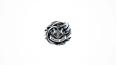 Minimalist Newcastle United Logo Centered Minimal Wallpaper 4K 3840x2160 Minimalist, Newcastle, United, F.c., Logo, Centered, On, A, White, Stylized, Black, Swirl, Gray, Ultrawide, 4k