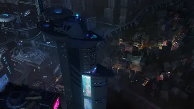 Futuristic Sci Cityscape Night World Wallpaper 4K 1920x1080 Futuristic, Sci-fi, Cityscape, At, Night, With, Towering, Skyscrapers, Glowing, Lights, Showcased, High-definition, Gray, Ultrawide, Full HD