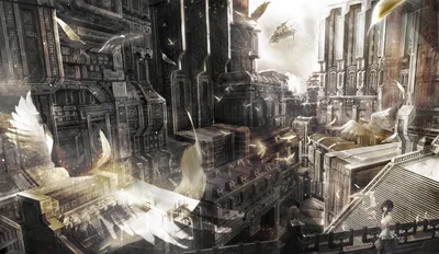 Anime Cityscape Futuristic Industrial Urban World Wallpaper 4K 1650x958 Hd, Anime, Cityscape, Wallpaper, Showing, A, Futuristic, Industrial, Urban, Environment, Intricate, Architecture, White, Ultrawide