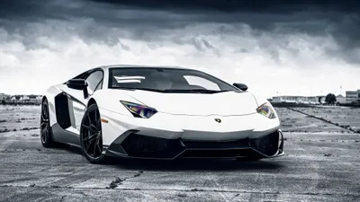 Sleek White Anniversario Cars Wallpaper 4K 2048x1152 A, Sleek, White, Lamborghini, Aventador, Lp, 720-4, 50º, Anniversario, Showcased, Against, Dramatic, Ultrawide, Full HD