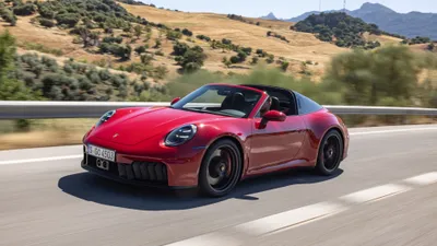 Calm Red Wallpaper Cars Wallpaper 4K 3840x2160 Hd, Desktop, Wallpaper, Featuring, A, Red, Porsche, 911, Targa, Gts, Driving, Scenic, Gray, Ultrawide, 4k
