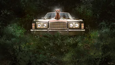 Fantasy Fox Sitting Hood Classic Animals Wallpaper 4K 1920x1080 An, Hd, Fantasy, Desktop, Wallpaper:, Featuring, A, Fox, Sitting, Hood, Classic, Car, White, Gray, Ultrawide, Full HD