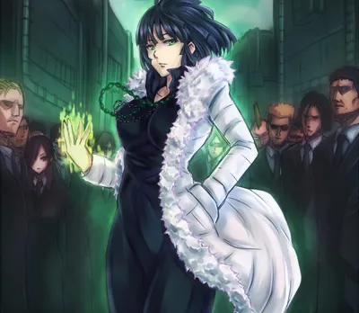 Serene Fubuki Wallpaper Black/Dark Wallpaper 4K 1366x1190 Fubuki, From, One-punch, Man, Stands, Confidently, In, An, Urban, Setting, Surrounded, Shadows, White, Square