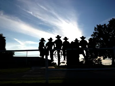 Bright Silhouette Wallpaper Nature Wallpaper 4K 3264x2448 Silhouette, Of, Cowboys, And, A, Cowgirl, At, Rodeo, Captured, Against, Bright, Sky, White, Landscape, QHD