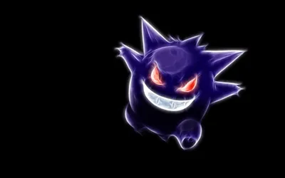 Gengar Ghost Pok Mon Black/Dark Wallpaper 4K 1920x1200 Hd, Desktop, Wallpaper, Featuring, Gengar, A, Ghost, Pokémon, Pok, Mon, Glowing, Red, Brown, White, Pink, Ultrawide, Full HD
