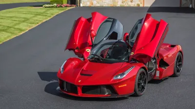 Bright Red Wallpaper Cars Wallpaper 4K 3752x2110 A, Striking, Red, Ferrari, Laferrari, Showcasing, Its, Iconic, Design, Doors, Lifted, Parked, Ultrawide, QHD