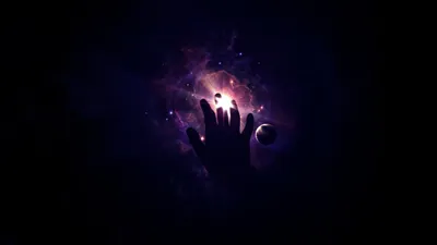 Dreamy Artistic Wallpaper Space Wallpaper 4K 2560x1440 Artistic, Space, Scene, Silhouetted, Hand, Reaching, Toward, A, Glowing, Nebula, Nearby, White, Brown, Gray, Ultrawide, QHD