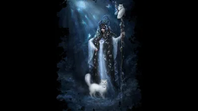 Vivid Mystic Wallpaper Fantasy Wallpaper 4K 1920x1080 A, Mystic, Witch, Stands, In, Dark, Enchanted, Forest, Accompanied, White, Cat, Scene, Gray, Brown, Ultrawide, Full HD