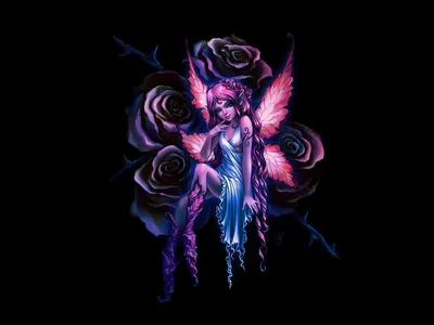 Fantasy Fairy Glowing Wings Sitting Fantasy Wallpaper 4K 1600x1200 Hd, Fantasy, Wallpaper, Featuring, A, Fairy, With, Glowing, Wings, Sitting, Amidst, Dark, Black, Landscape