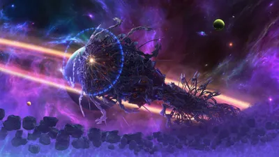 Crisp Colossal Wallpaper Space Wallpaper 4K 3840x2160 4k, Ultra, Hd, Pc, Desktop, Wallpaper/background:, Colossal, Organic-metal, Spaceship, Streaks, Through, Purple, Brown, Ultrawide