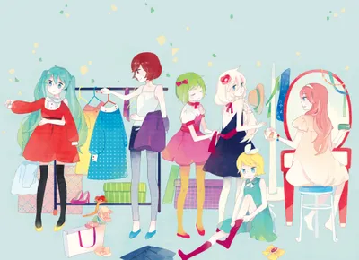 Luka Megurine Yuzuki Yukari Abstract Wallpaper 4K 2028x1472 Luka, Megurine, Yuzuki, Yukari, Rin, Kagamine, Gumi, Vocaloid, Meiko, Hatsune, Miku, White, Landscape, Full HD