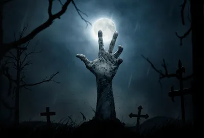 Misty Dark Wallpaper Space Wallpaper 4K 2695x1824 A, Dark, Eerie, Hd, Desktop, Wallpaper, Showing, Zombie, Hand, Rising, Graveyard, Tombstones, Brown, Landscape, QHD