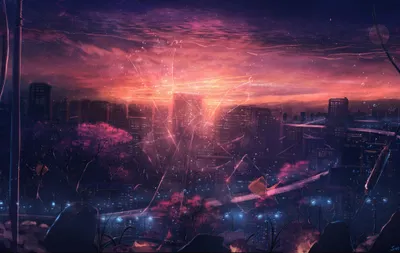 Anime City Skyline Dusk World Wallpaper 4K 4041x2563 Anime, City, Skyline, At, Dusk, With, Neon-lit, Streets, Pink-purple, Clouds, Cinematic, Ultra, Pink, Brown, Ultrawide, 4k