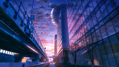 Misty Anime Wallpaper World Wallpaper 4K 1920x1080 Hd, Anime, Cityscape, Wallpaper, Featuring, A, Futuristic, Urban, Scene, Reflective, Skyscrapers, Glowing, Brown, Ultrawide, Full HD
