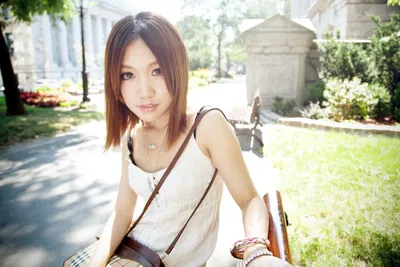 Crisp Asian Wallpaper Abstract Wallpaper 4K 1920x1280 Hd, Wallpaper, Of, An, Asian, Woman, With, Straight, Brown, Hair, Outdoor, Park, White, Landscape, Full HD