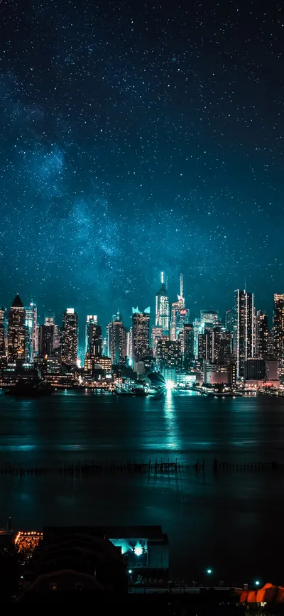 Night City Lights Black/Dark Wallpaper 4K 1179x2556