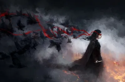 Dark Atmospheric Woman Wallpaper 4K, Black/Dark category