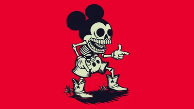 Calm Minimalist Wallpaper Minimal Wallpaper 4K 8000x4500 Hd, Minimalist, Desktop, Wallpaper, Featuring, A, Dark, Cartoonish, Skeletal, Version, Mickey, Mouse, Red, Ultrawide, 4k