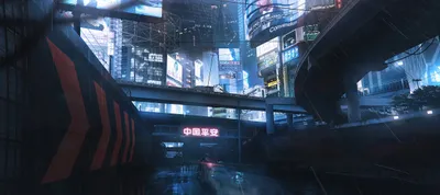 Futuristic Sci Cityscape Night Wallpaper 4K, World category