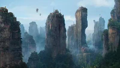 Epic Fantasy Wallpaper Fantasy Wallpaper 4K 3000x1700 Fantasy, Cityscape, With, Towering, Rock, Formations, Topped, By, Castles, Surrounded, Mist, Floating, White, Pink, Ultrawide, QHD