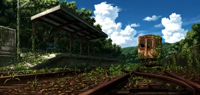Anime Depicting Abandoned Wallpaper 4K, Nature category