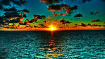 Ocean Sunset Cave Nature Wallpaper 4K 1920x1080