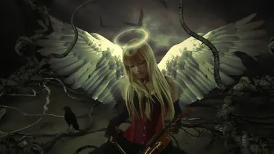 Serene Fantasy Wallpaper Fantasy Wallpaper 4K 1920x1079 A, Fantasy-themed, Image, Of, Bride, With, Angelic, Wings, Seated, Amidst, Dark, Twisted, White, Ultrawide, Full HD