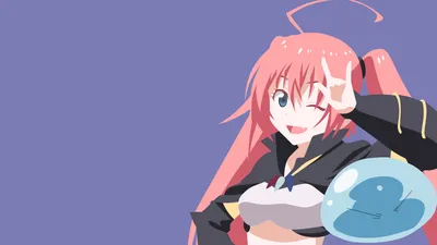 Minimalist Milim Nava Minimal Wallpaper 4K 1920x1080 Minimalist, Hd, Desktop, Wallpaper, Featuring, Milim, Nava, From, Anime, Time, Got, Reincarnated, Gray, Pink, Ultrawide, Full HD