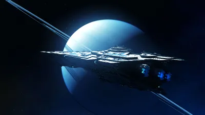 Sci Spaceship Glides Wallpaper 4K, Space category