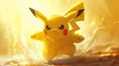 Pikachu Pok Mon Dynamic Action Wallpaper 4K, Abstract category