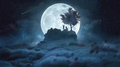 Artistic Full Moon Cave Space Wallpaper 4K 3840x2160