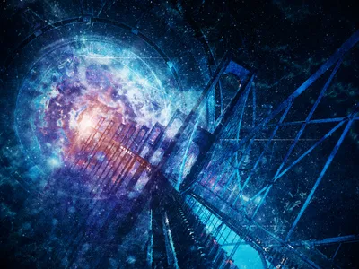 Space Artistic Bridge Space Wallpaper 4K 2560x1920 Space, Artistic, Bridge, Hd, Desktop, Wallpaper, Background, Gray, White, Landscape, QHD