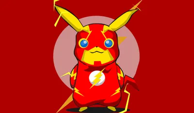 Crisp Minimalist Wallpaper Minimal Wallpaper 4K 4445x2600 Minimalist, Anime-themed, Hd, Wallpaper, Featuring, Pikachu, Dressed, As, Flash, Pok, Mon, Against, Red, Gray, Ultrawide, 4k