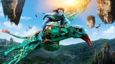 Character Movie Avatar Riding Nature Wallpaper 4K 1920x1080 A, Character, From, The, Movie, Avatar, Riding, Colorful, Flying, Creature, Vibrant, Floating, Yellow, Pink, Ultrawide, Full HD