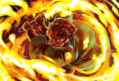 Hinokami Kagura Tanjiro Kamado Abstract Wallpaper 4K 1920x1313 Hinokami, Kagura, Tanjiro, Kamado, Anime, Demon, Slayer:, Kimetsu, Yaiba, Desktop, White, Yellow, Pink, Landscape, Full HD
