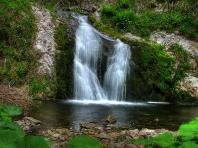 Vibrant Capturing Wallpaper Nature Wallpaper 4K 2592x1942 Hd, Pc, Desktop, Wallpaper, Capturing, A, Serene, Waterfall, Cascading, Down, Rocky, Cliffs, Gray, White, Landscape, QHD