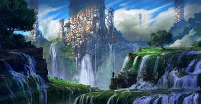 Epic Fantasy Wallpaper Fantasy Wallpaper 4K 5000x2600 Hd, Fantasy, Landscape, Desktop, Wallpaper, Featuring, A, Surreal, City, Built, Into, Cliffs, White, Pink, Ultrawide, 4k