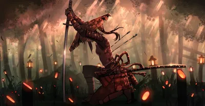 Fantasy Samurai Warrior Woman Fantasy Wallpaper 4K 2352x1218 Hd, Desktop, Wallpaper, Of, A, Fantasy, Samurai, Warrior, Woman, Dynamic, Battle, Pose, Brown, Pink, Gray, Ultrawide, Full HD