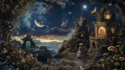 Enchanting Fantasy Star Space Wallpaper 4K 2912x1632 Enchanting, Fantasy, Hd, Wallpaper, Featuring, A, Star, Gazing, Scene, Crescent, Moons, Sparkling, Gray, Ultrawide, QHD